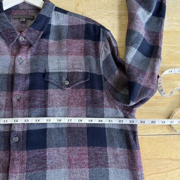 John Varvatos Dale Shirt Woven Cotton Long Sleeve Button Checkered Pristine XL - Picture 6 of 11